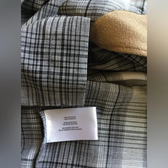 Orvis Men's Short Sleeve Button Up Tech Shirt Spread Collar Pockets Gray Plaid - Picture 6 of 10